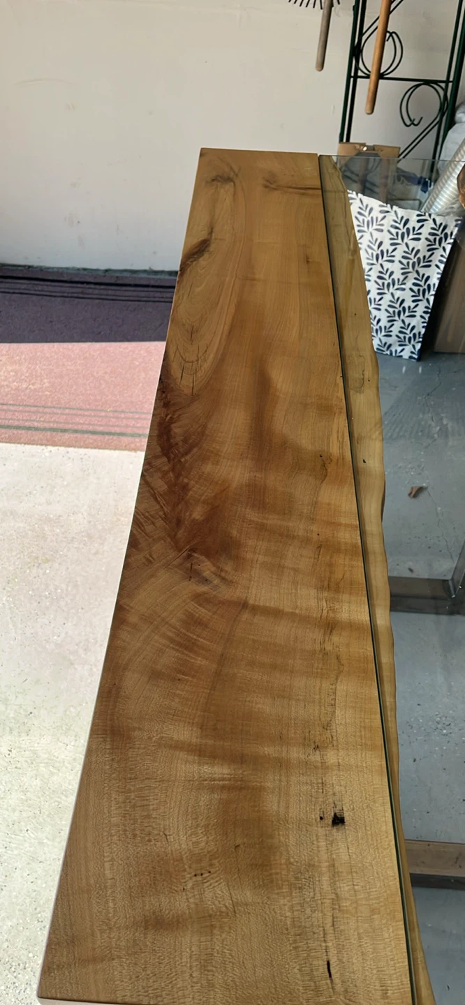 Live Edge Wood and Glass Console Table - photo 4