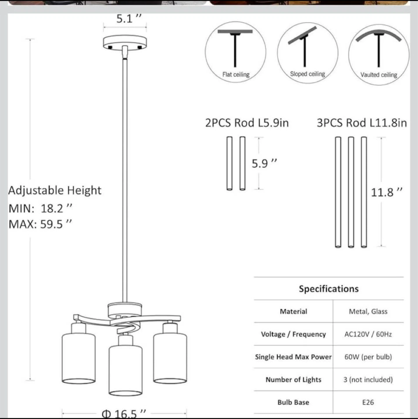 Modern light fixture - Bedroom/ Living room light - photo 5