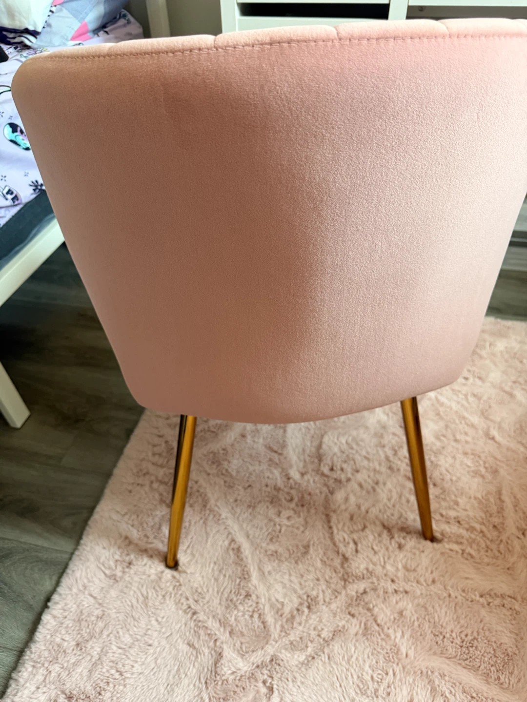 Pink Velvet Accent Chair with Gold Legs - photo 2