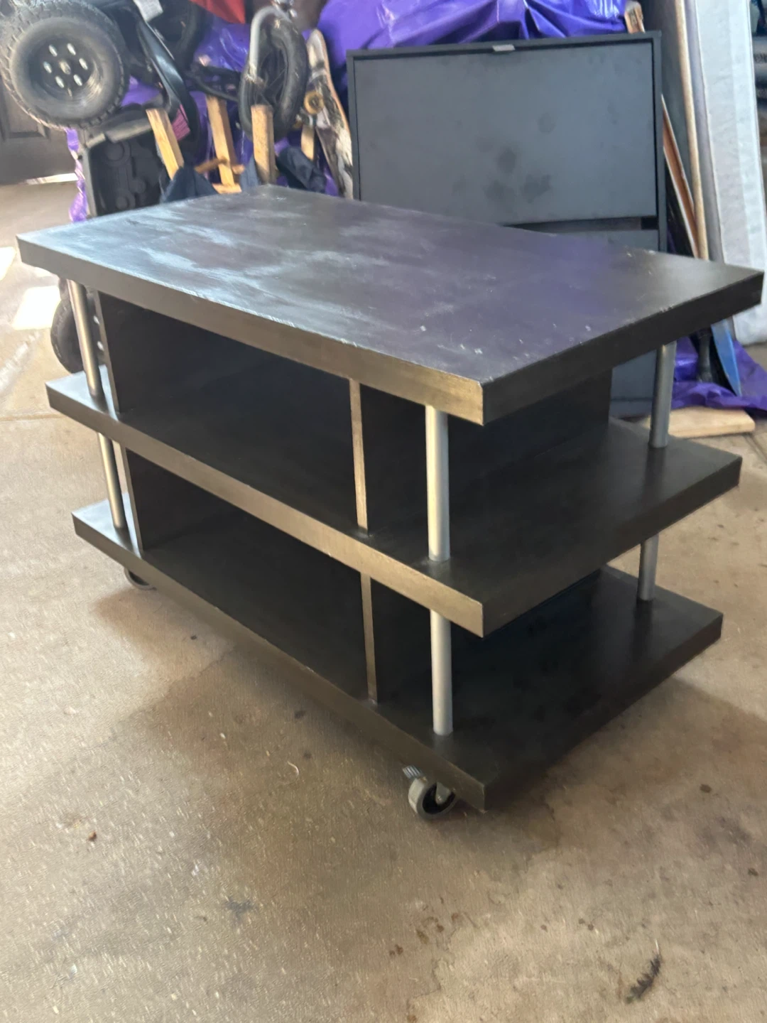 3-Tier Rolling Media Stand/ center table