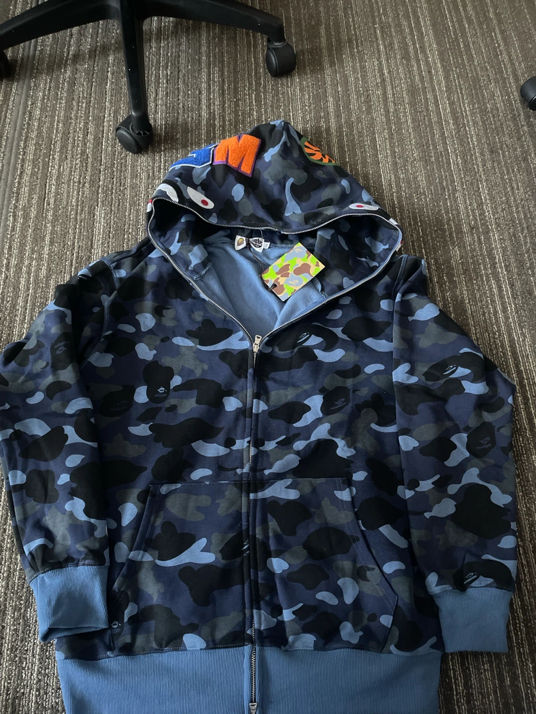 BAPE Full Zip Hoodie Blue Camo - photo 2