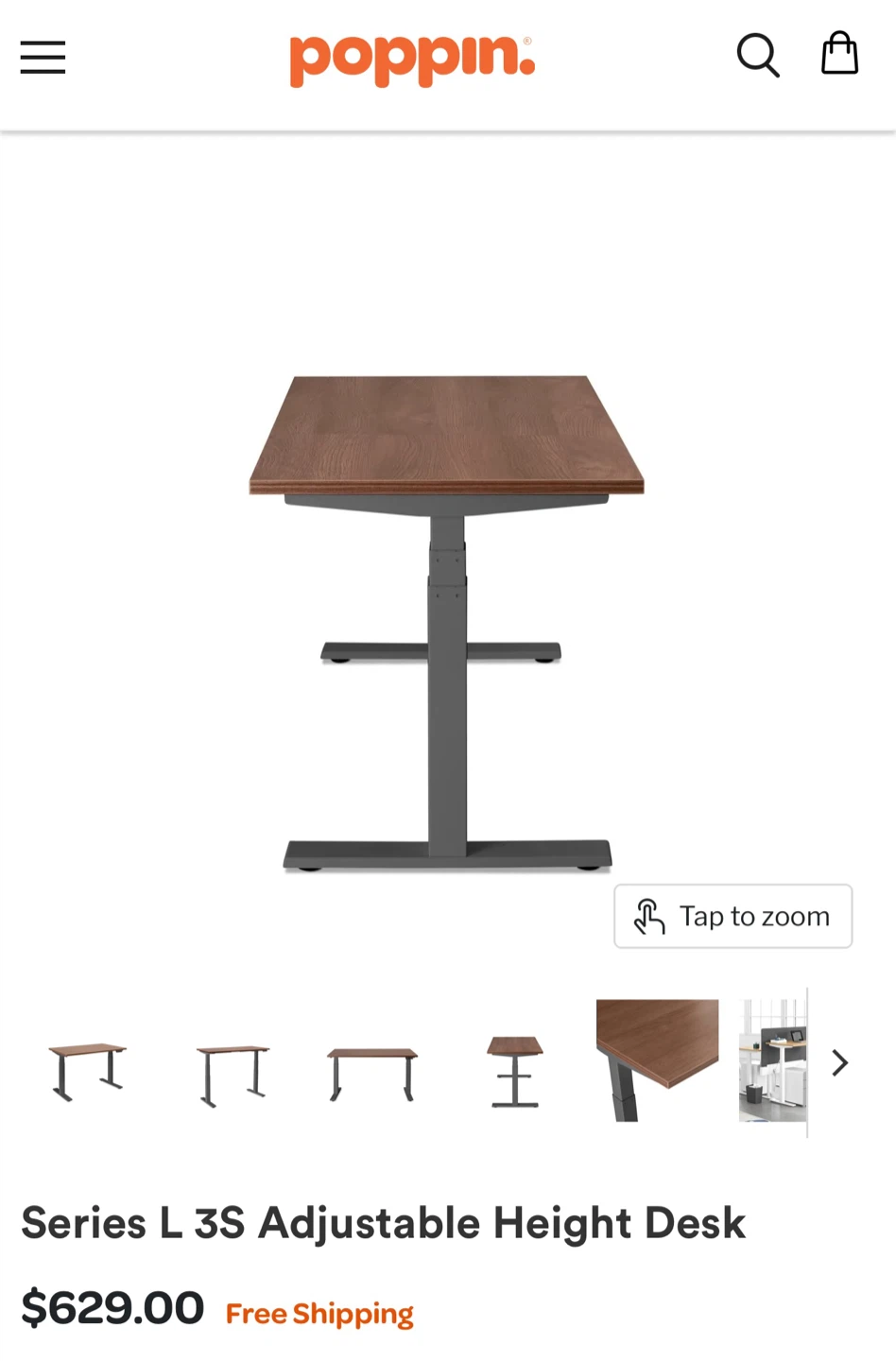 Poppin Series L 3S Adjustable Height Desk - photo 2