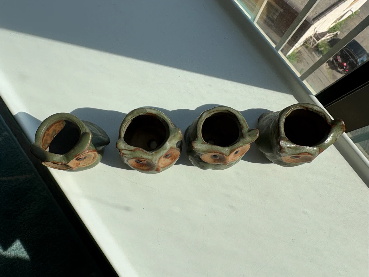 Set of 4 Owl Ceramic Planters - photo 2