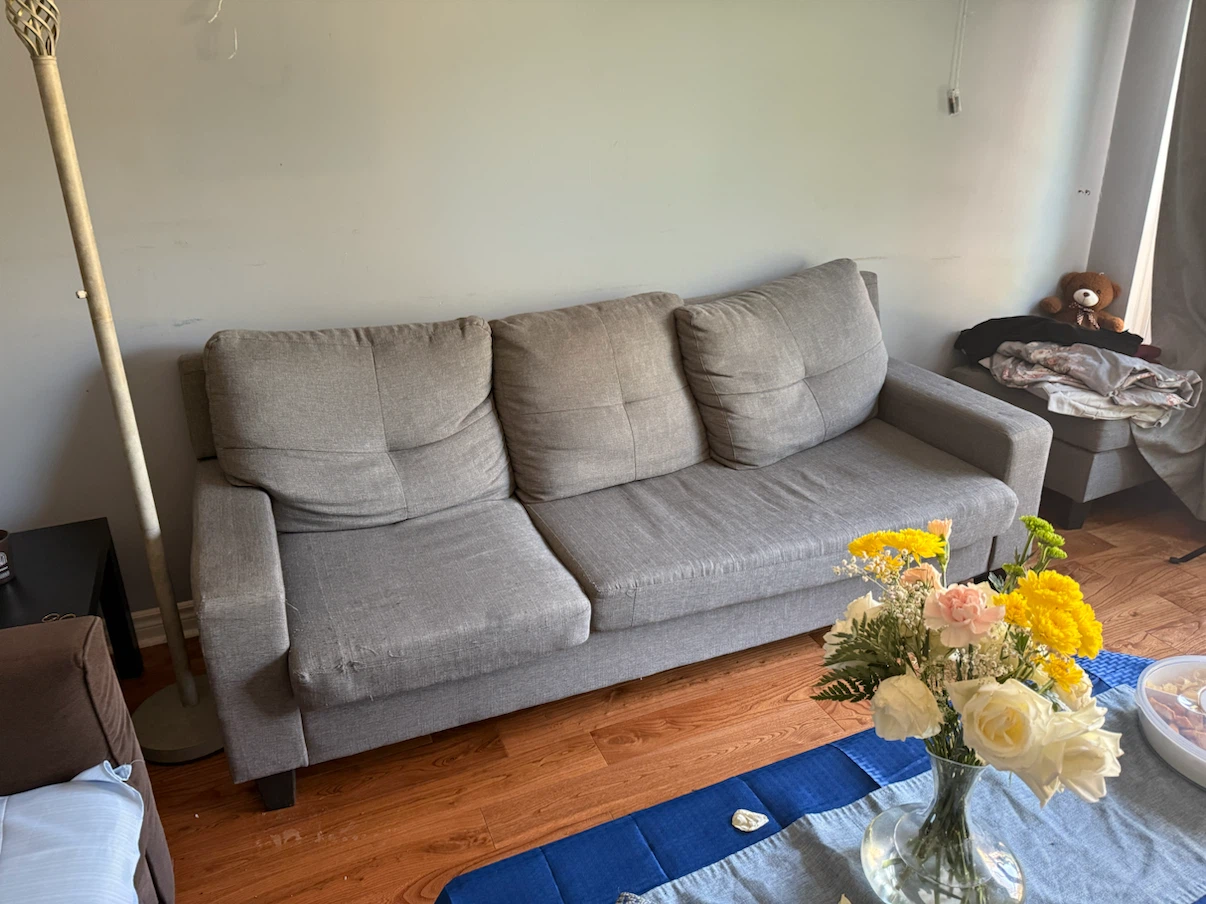 Grey Fabric Sofa Couch