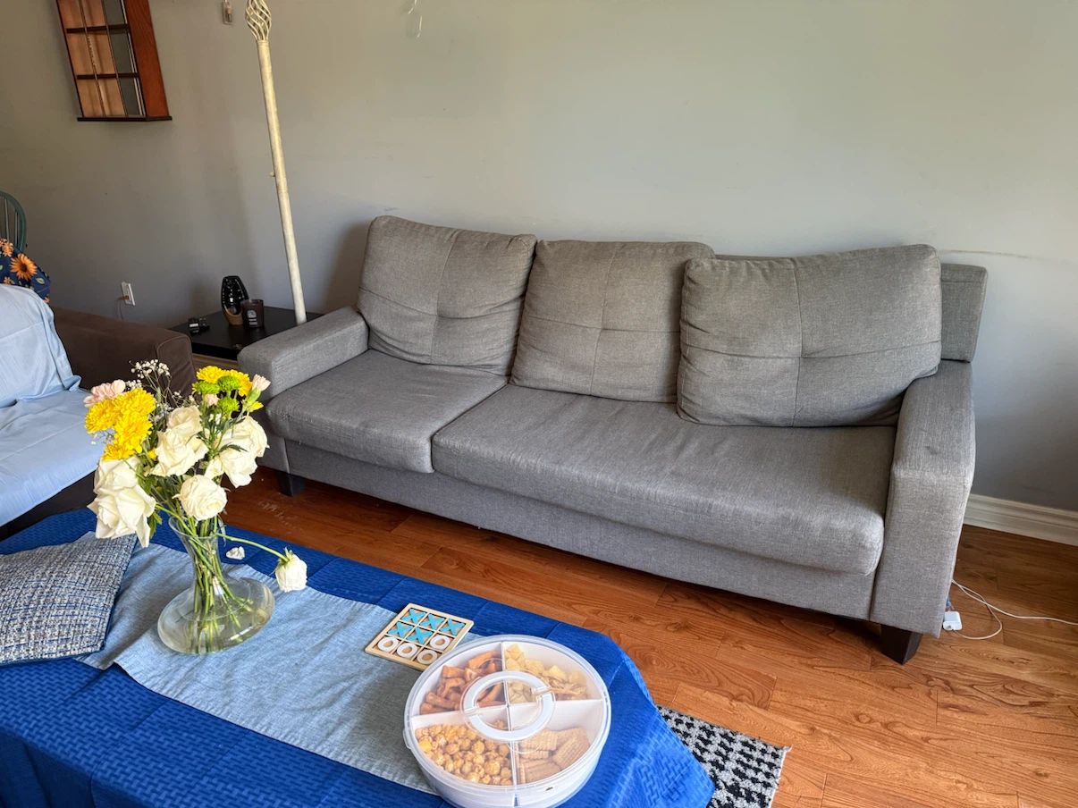 Grey Fabric Sofa Couch - photo 2