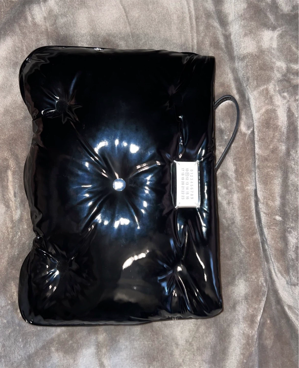 Maison Margiela Black Patent Puffer Glam Slam Bag