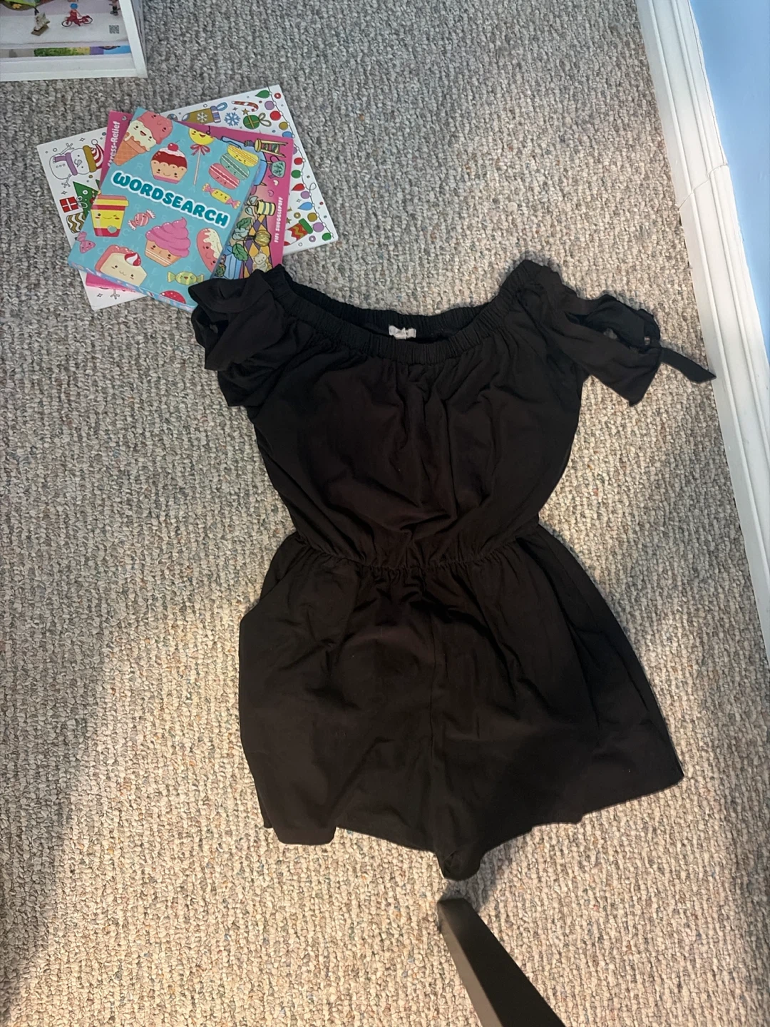 Ardene Black Off-the-Shoulder Romper - Size M