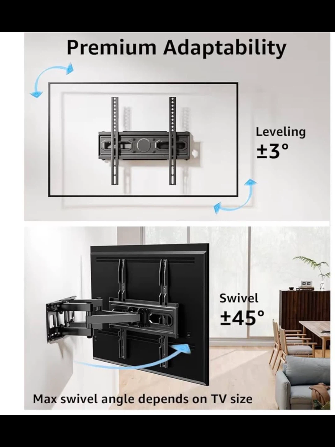 MOUNTUP TV Wall Mount for 26-65 Inch Flat Curved - photo 4