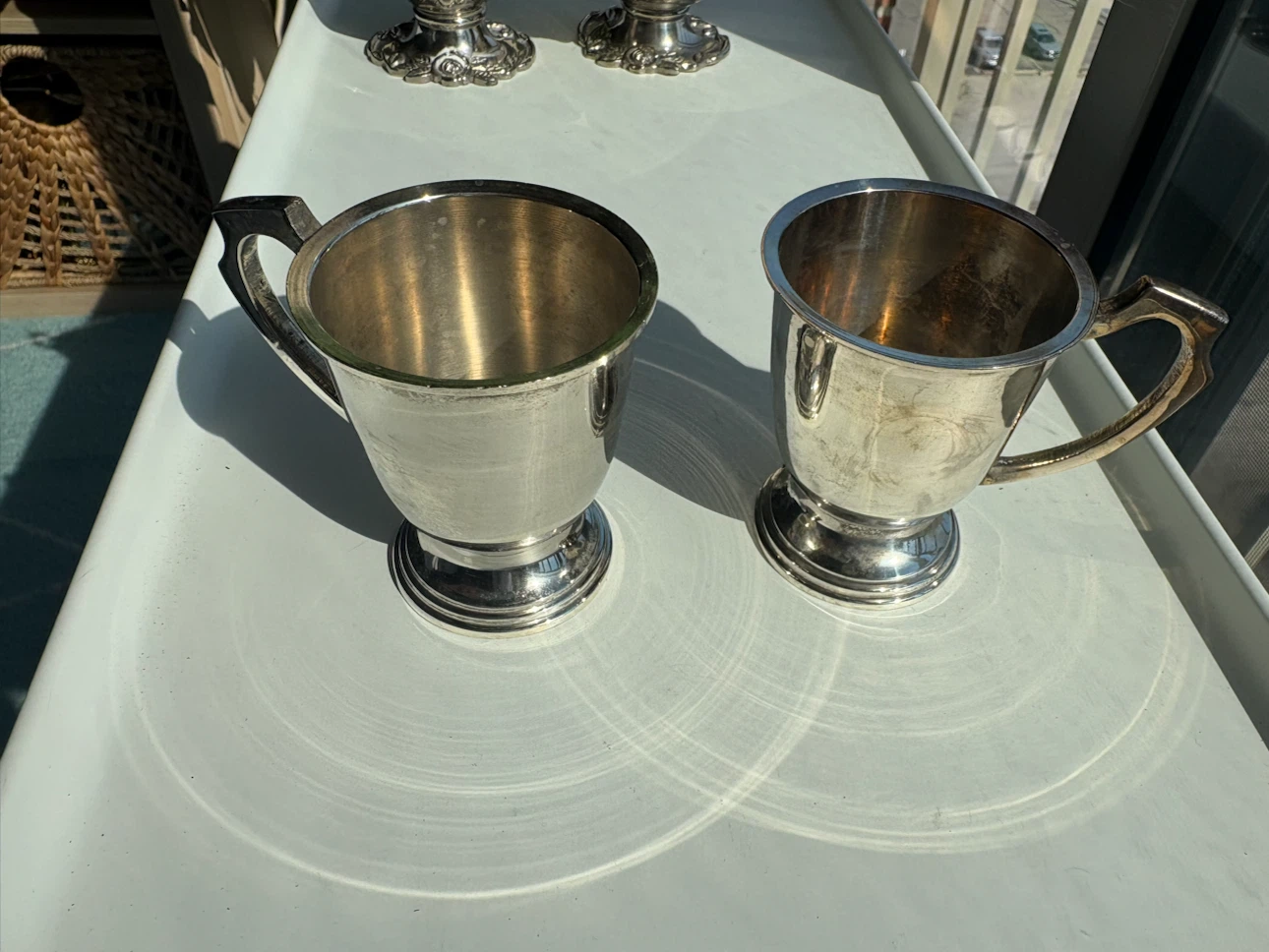 Quadruple Silver-Plated Creamer and Sugar Bowl Set with Roses - photo 3