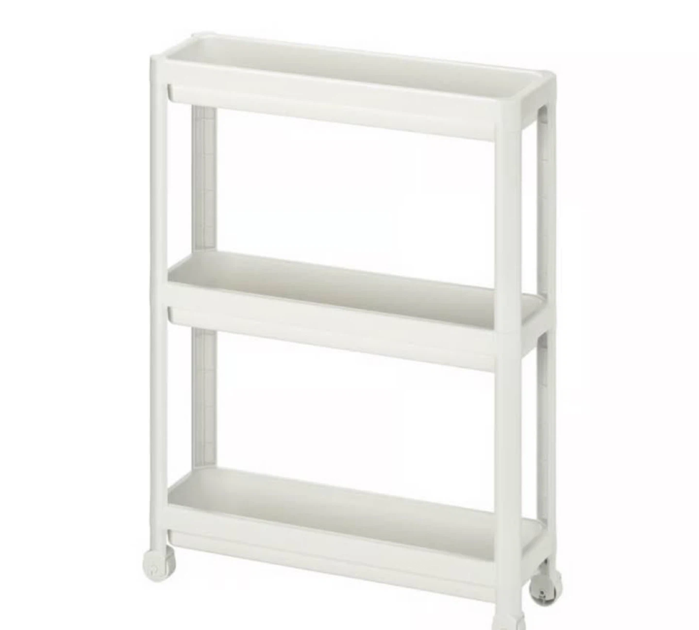 White 3-Tier Rolling Storage Cart