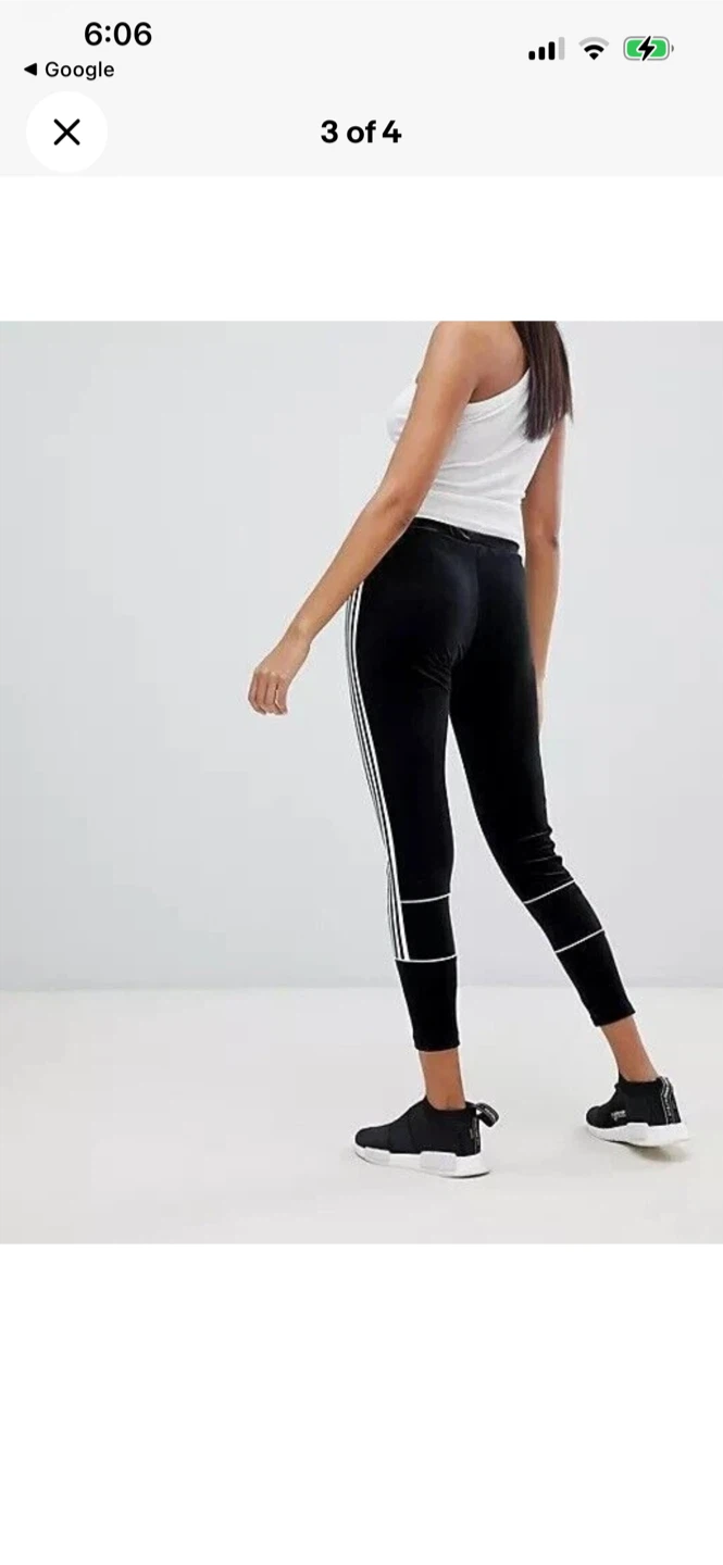 Adidas black velvet leggings sz S NWOT - photo 2