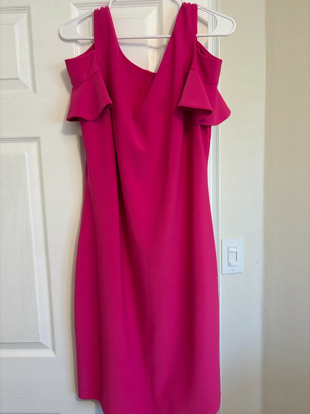 Pink Cold Shoulder Dress with Ruffle Detail - photo 2