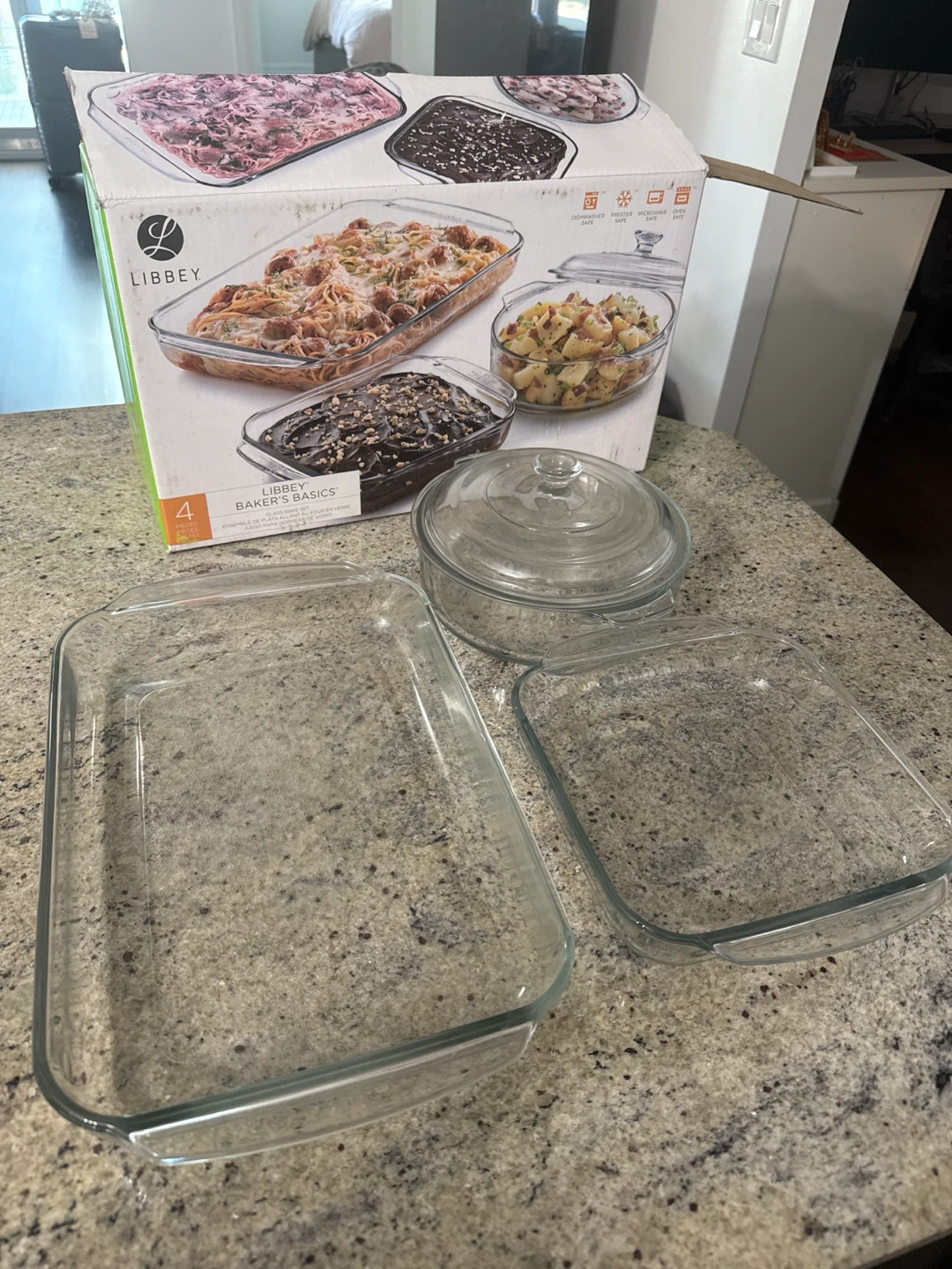NEW !!! Libbey Baker's Basics Glass Bakeware Set