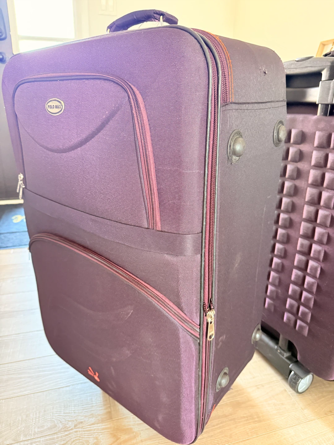 TYCOON & Polo Max Luggage - Navy Blue & Purple Suitcases