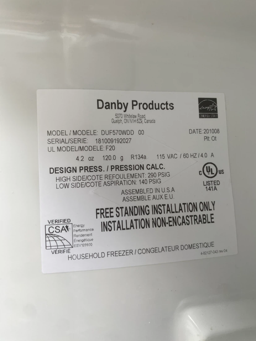 Danby DUF570WDD Upright Freezer - photo 4