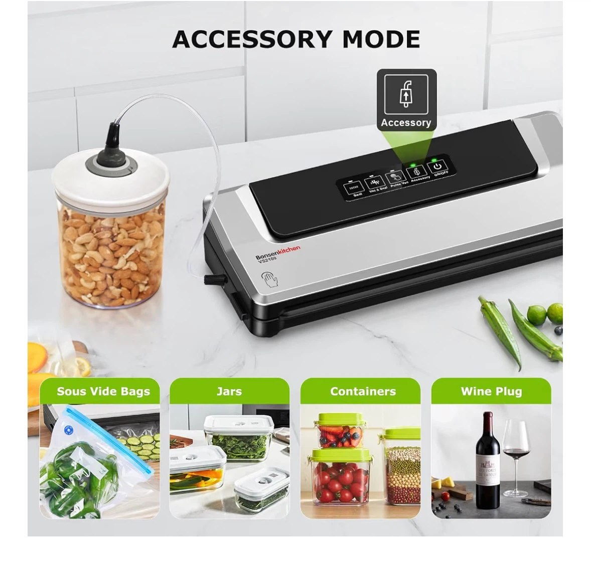 Bonsenkitchen Vacuum Sealer Machine - Silver - photo 5