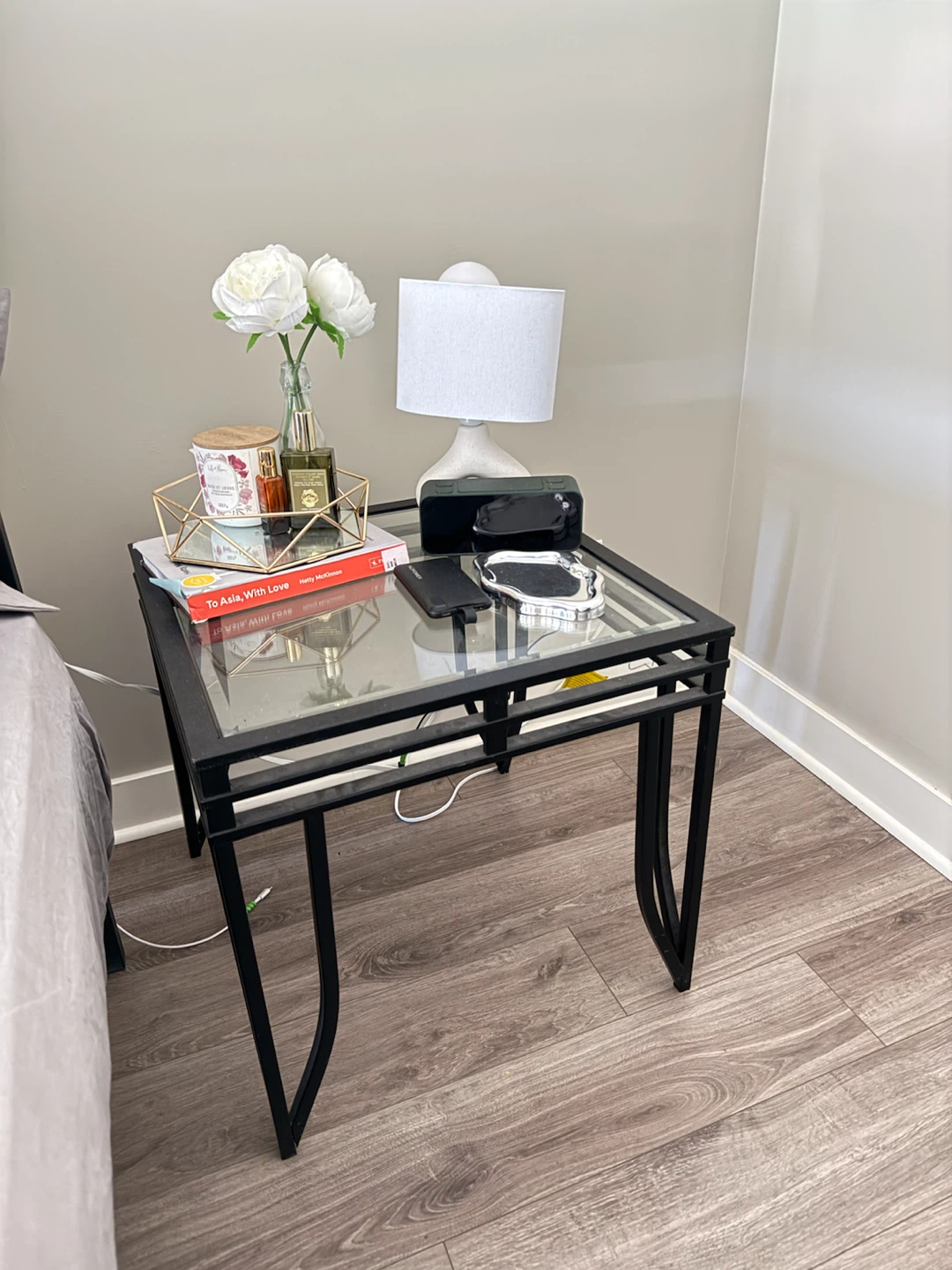 Glass bedside Table