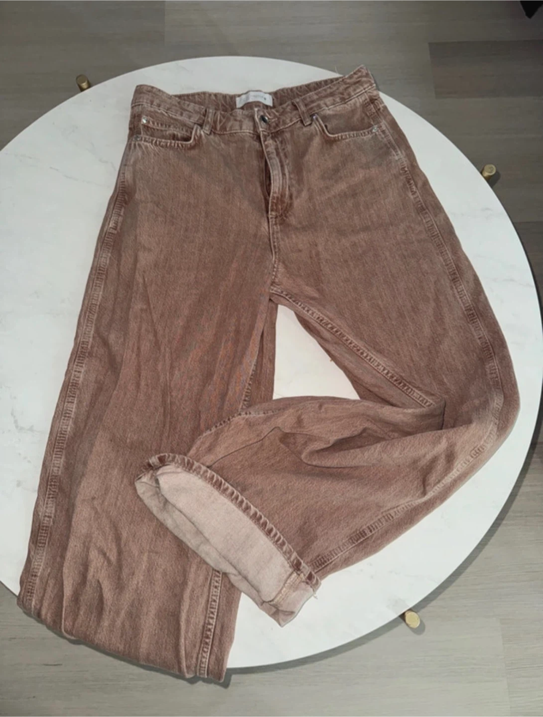 ZARA Brown Wide Leg Jeans