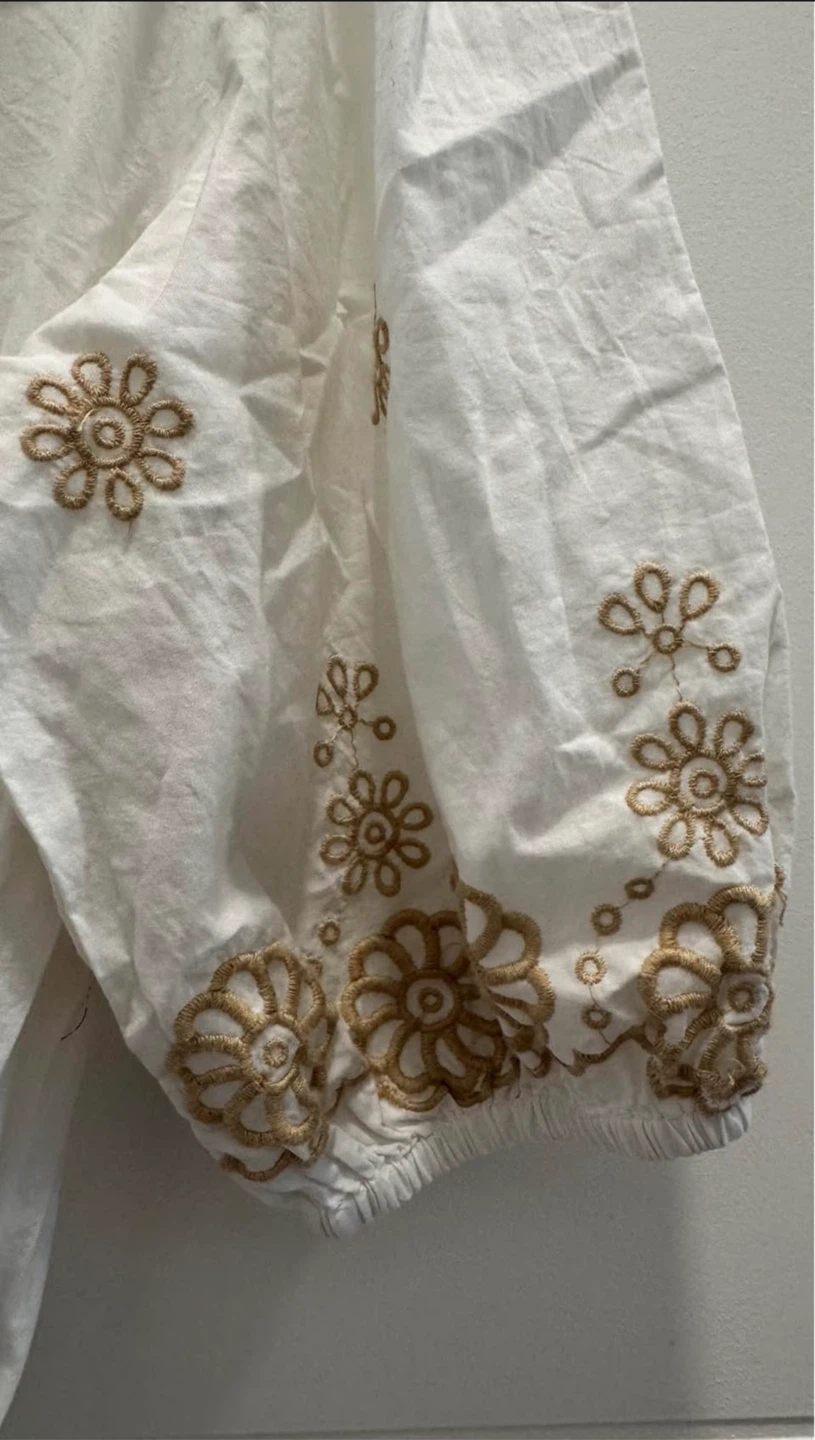 Max White Embroidered Button-Up Midi Dress - photo 2