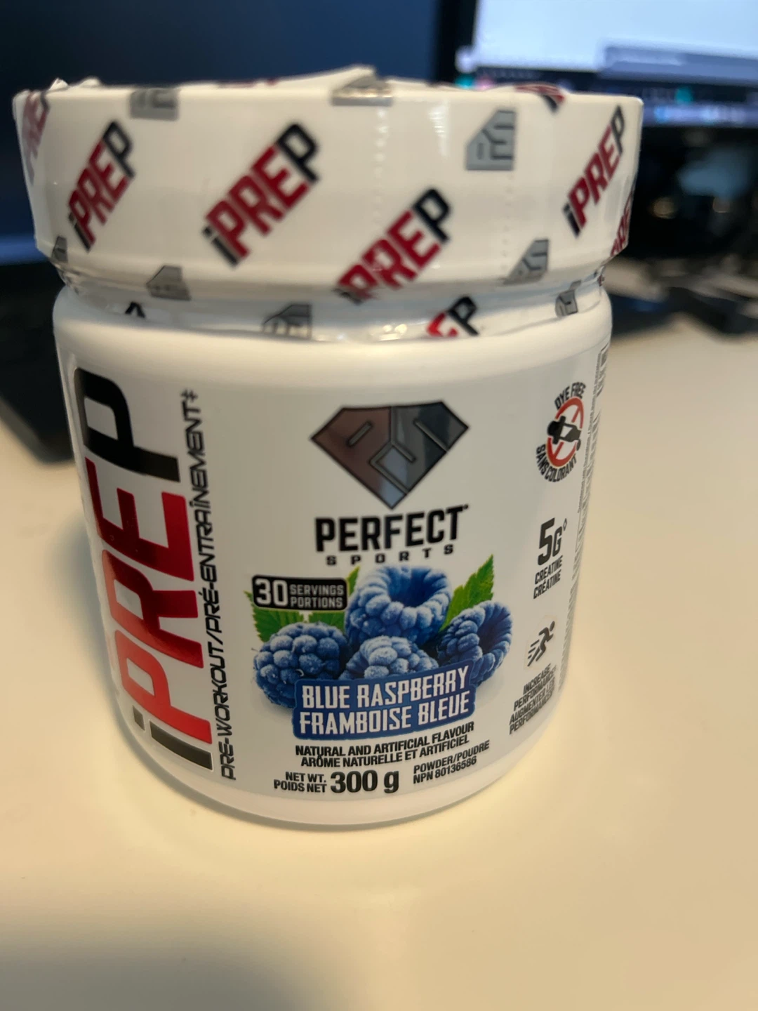 Perfect Sports iPREP Blue Raspberry Pre-Workout Powder 300g