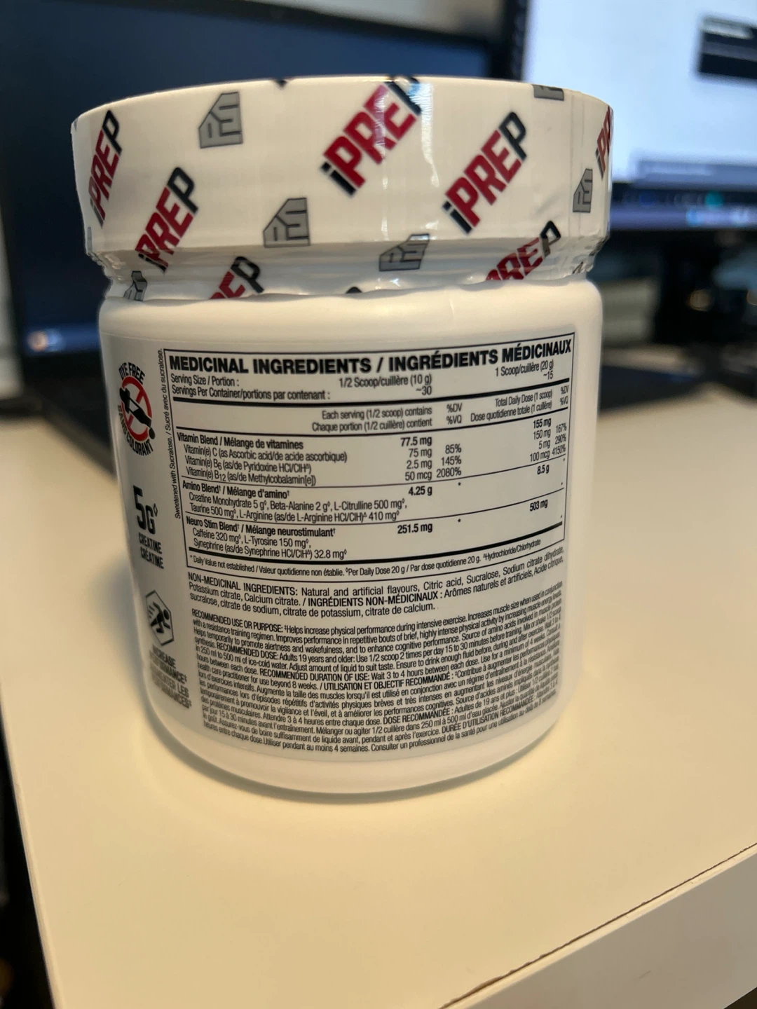 Perfect Sports iPREP Blue Raspberry Pre-Workout Powder 300g - photo 2