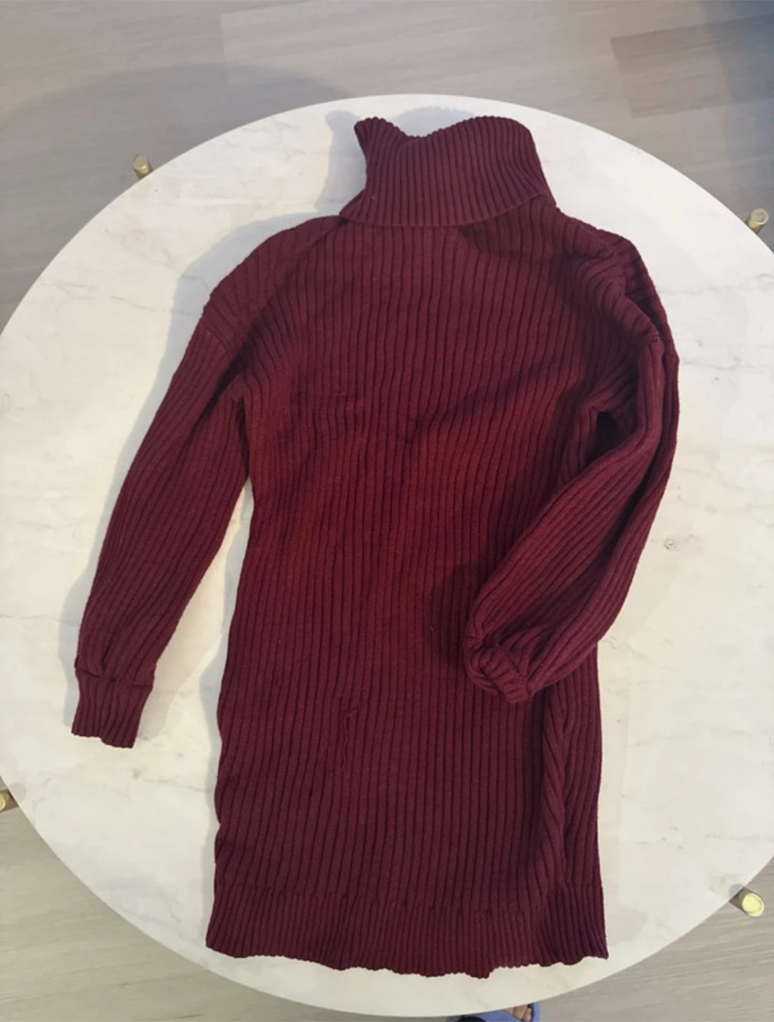 Ribbed Turtleneck Sweater Dress