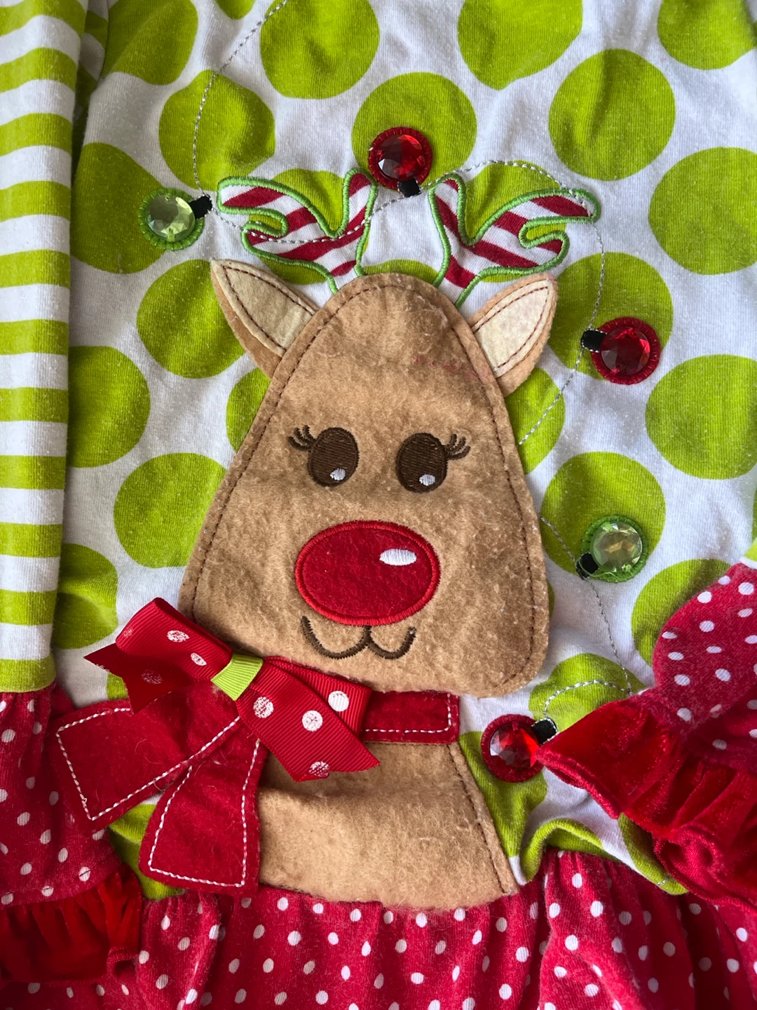 Rare Editions Girls Christmas Reindeer Dress Size 4T - photo 3