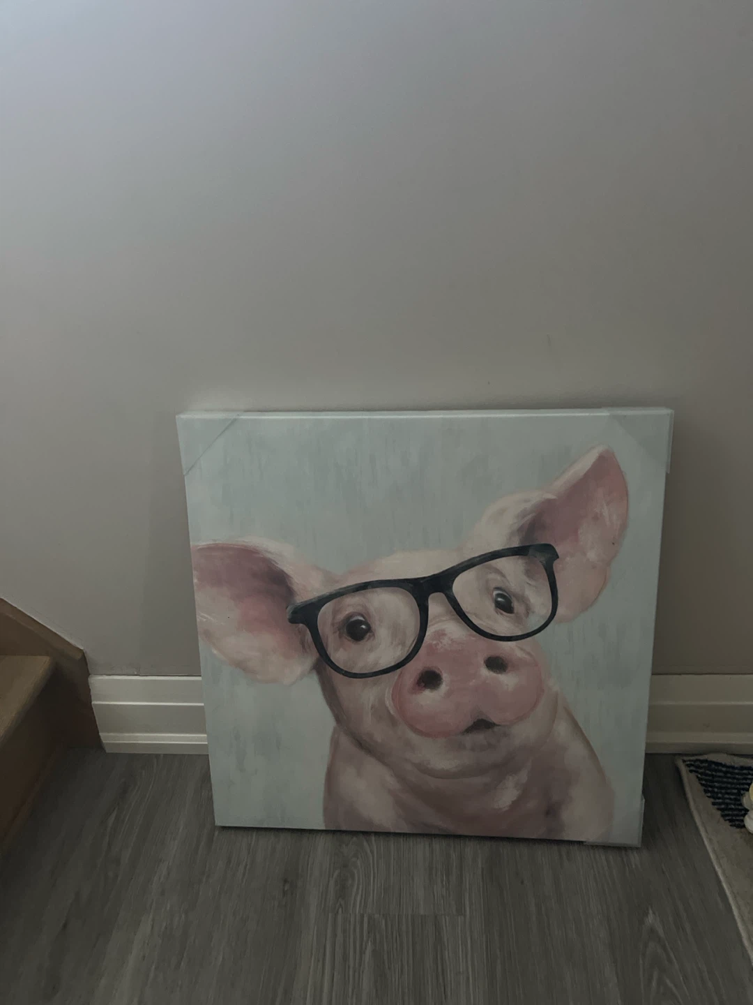 Hometrends Canvas Wall Art Pig with Glasses