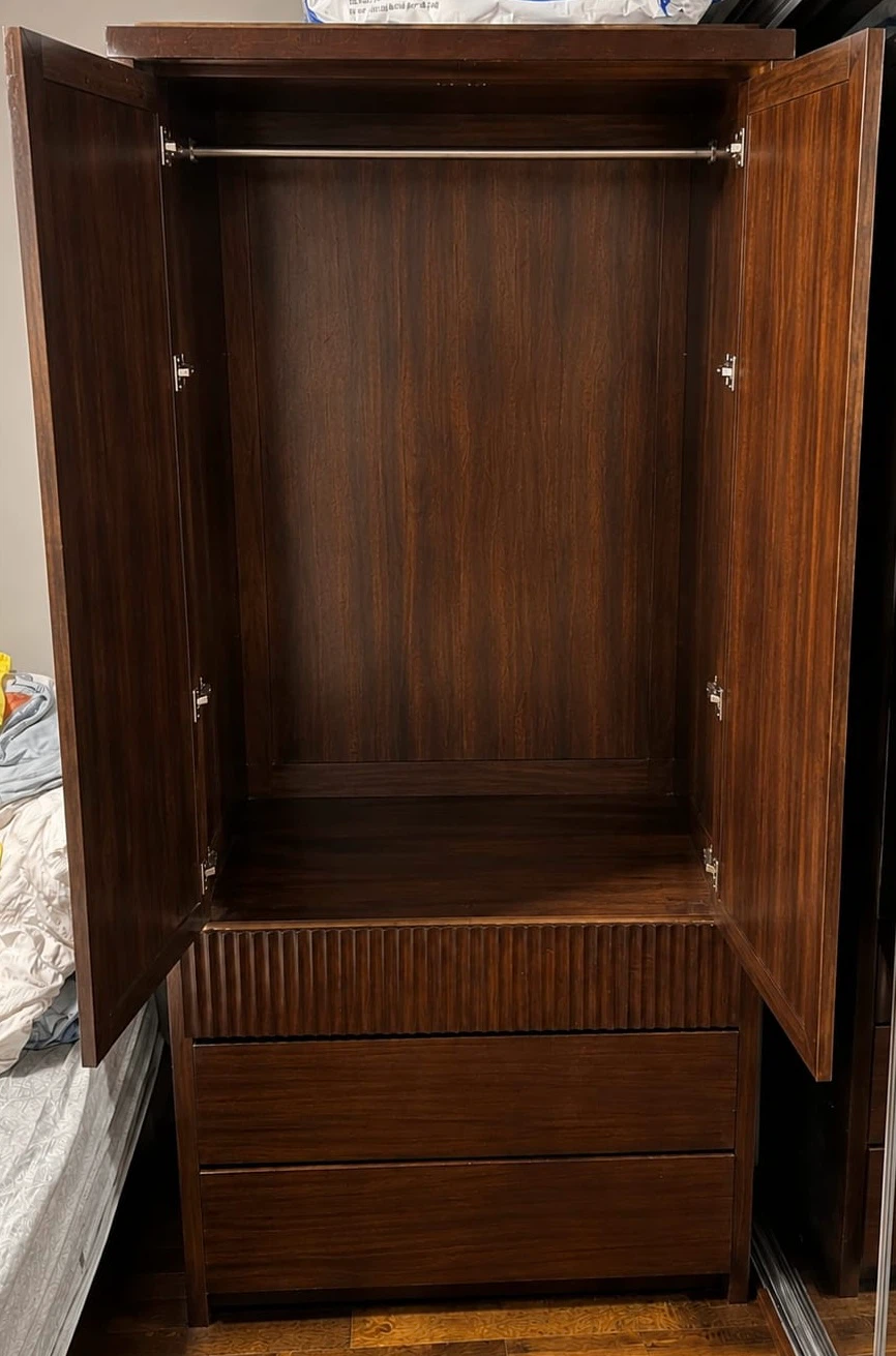 Dark Wood Armoire with Drawers - photo 2
