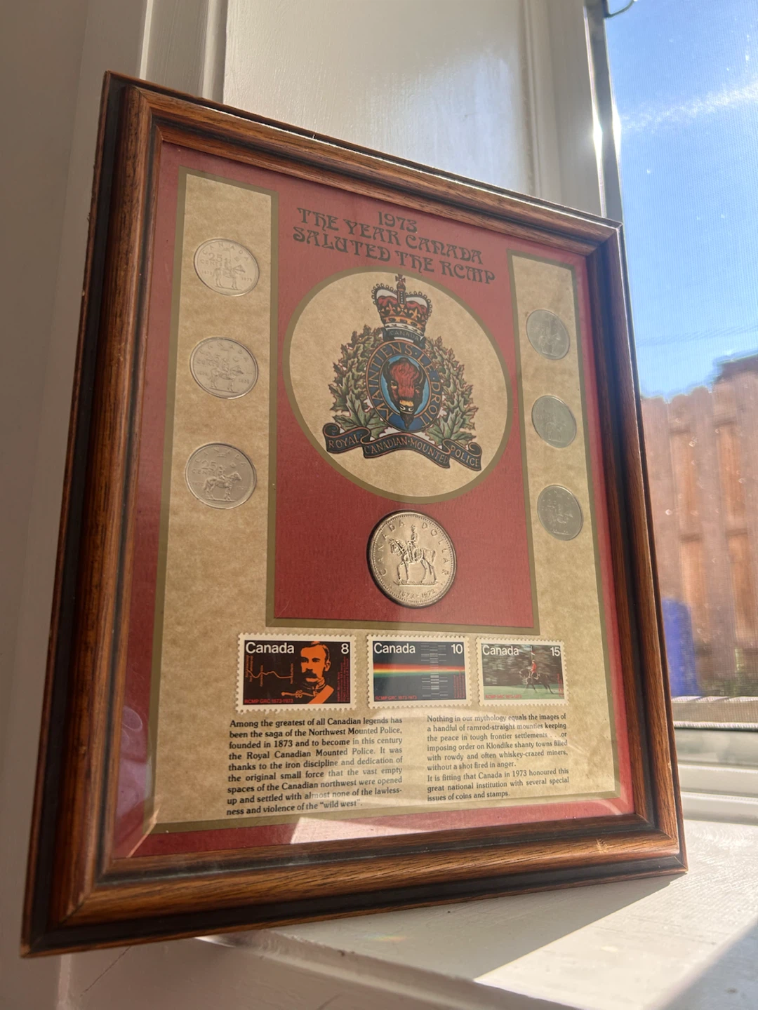 1973 The Year Canada Saluted The Rcmp Framed Coin And Stamp Set