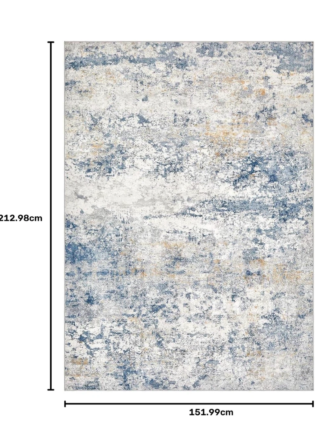 Abstract Blue and White Area Rug 10x14 ft - photo 2