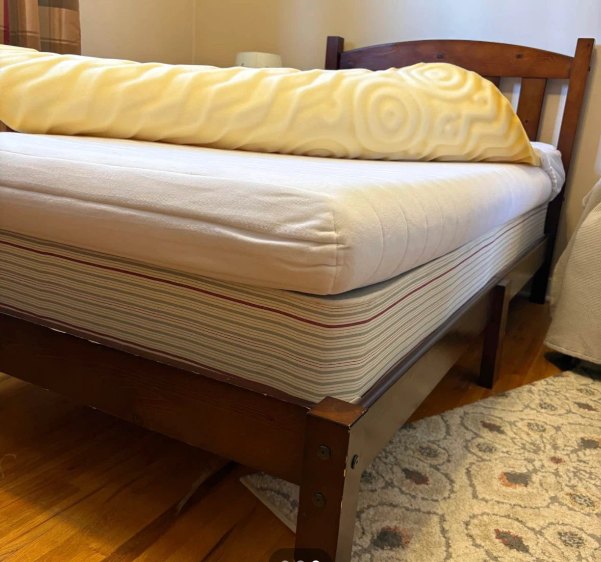 Wooden Bed Frame with Mattress Topper - photo 3