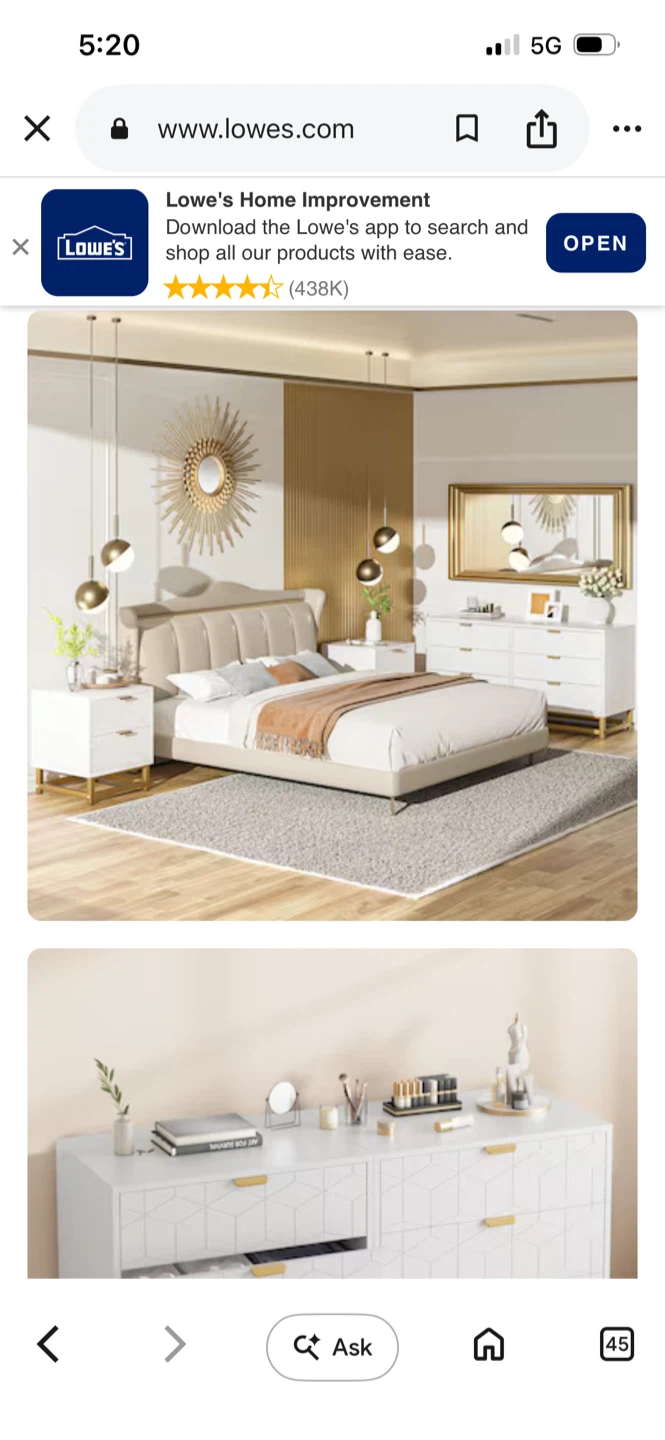 White 3-Drawer Chest with Gold Legs - photo 2
