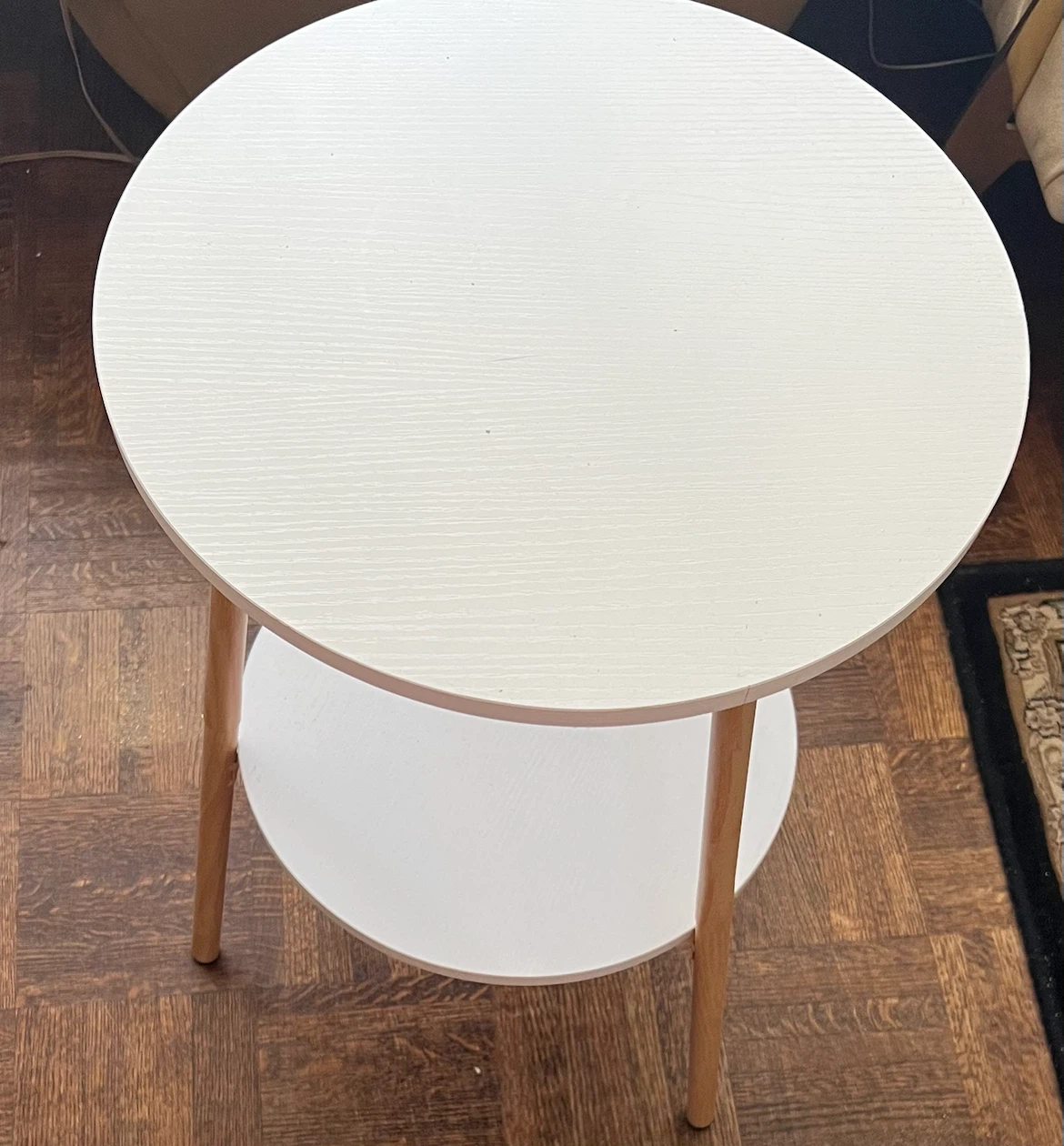 White Round Side Table with Two Tiers - photo 2