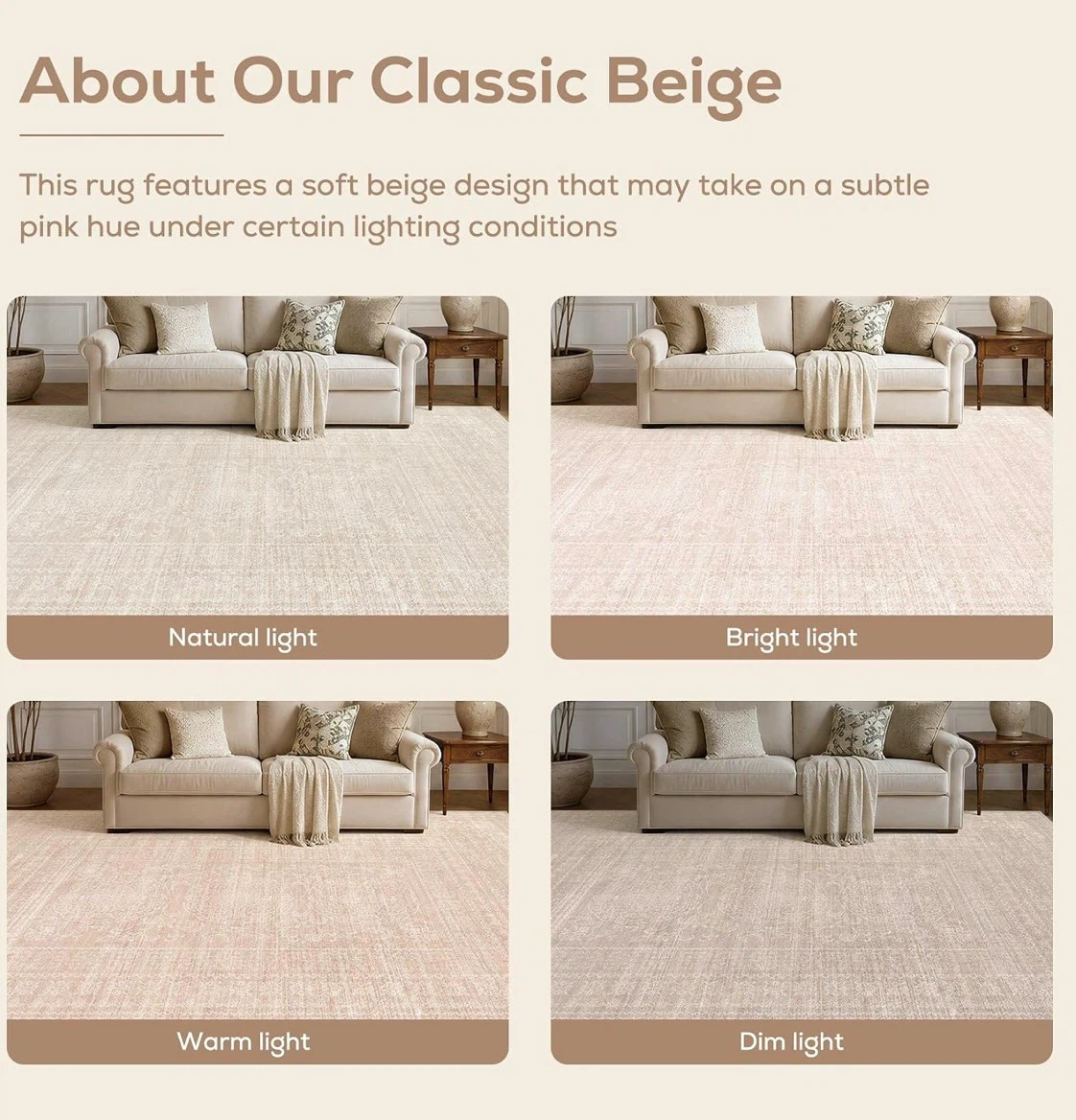 Classic Beige Area Rug 8'x10' - photo 3