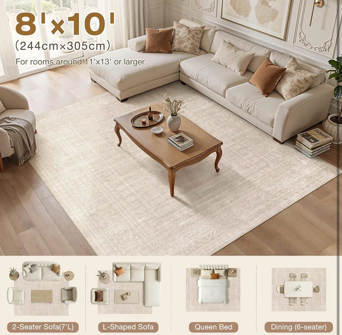 Classic Beige Area Rug 8'x10' - photo 5