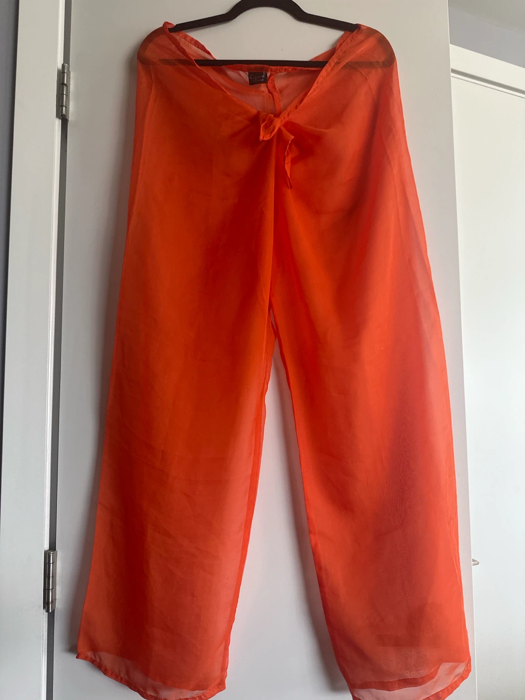 Orange Chiffon Flowy Palazzo cover up