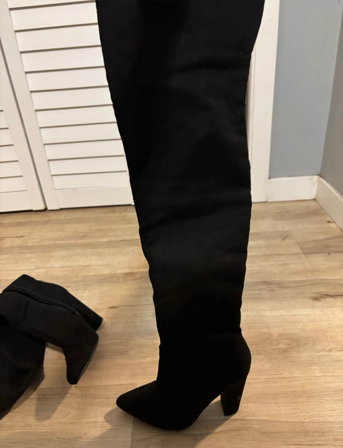 Black Suede Over-the-Knee Boots - photo 2