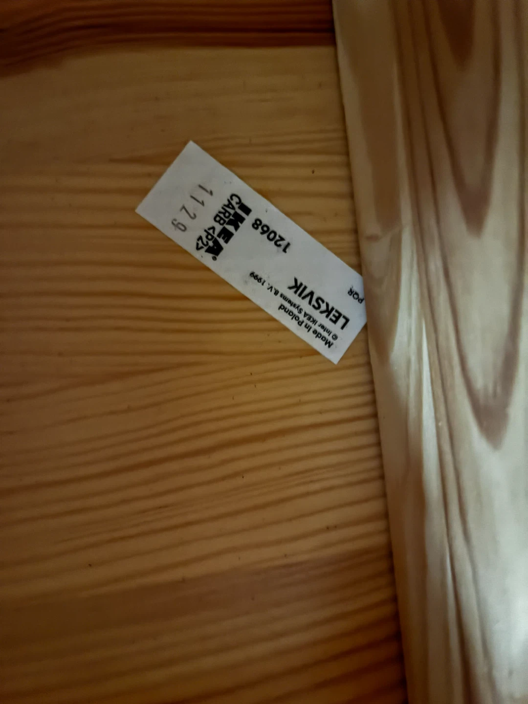 IKEA LEKSVIK Black Side Table with Drawer - photo 3
