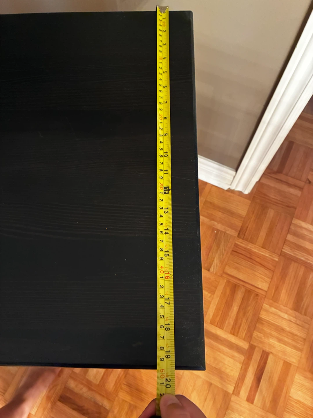 IKEA LEKSVIK Black Side Table with Drawer - photo 4