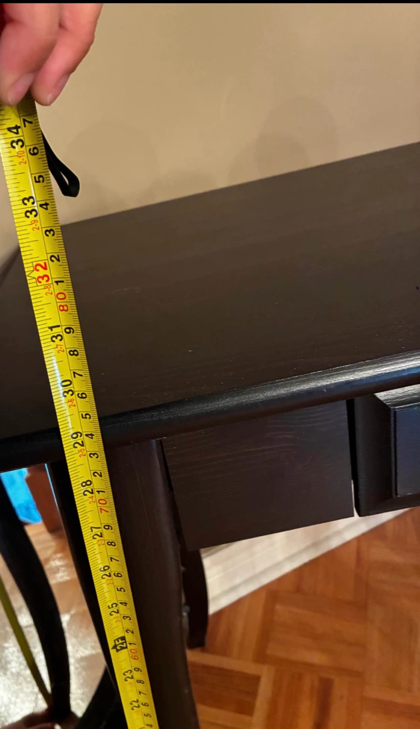 IKEA LEKSVIK Black Side Table with Drawer - photo 5