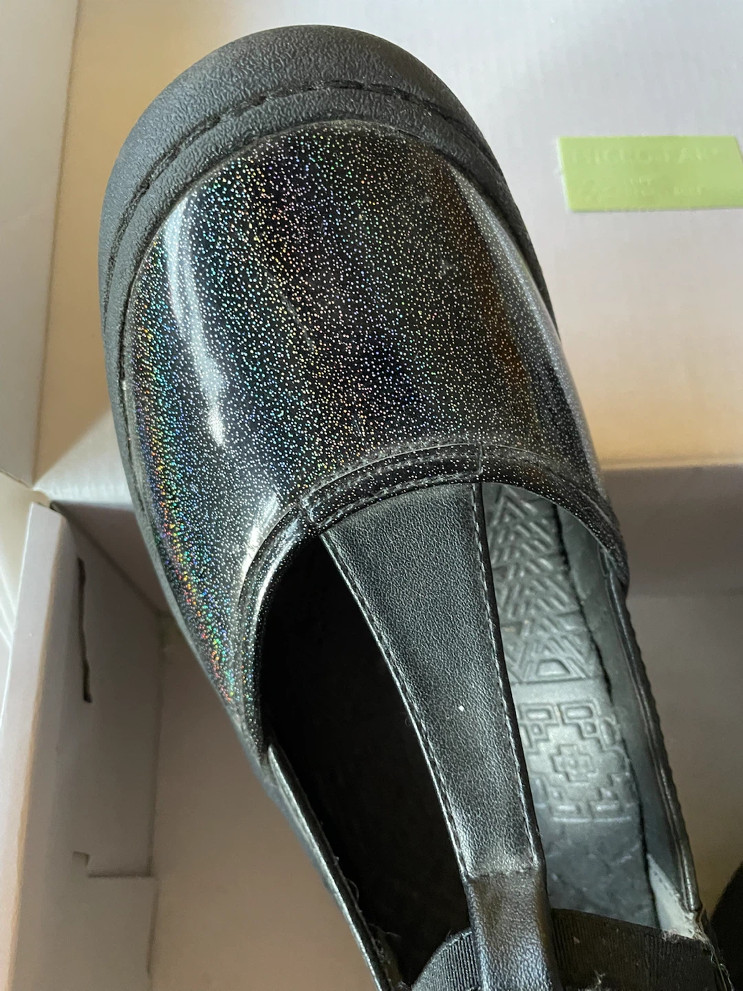 Muk Luks Black Glitter T-Strap Mary Jane Shoes Size 10 - photo 2