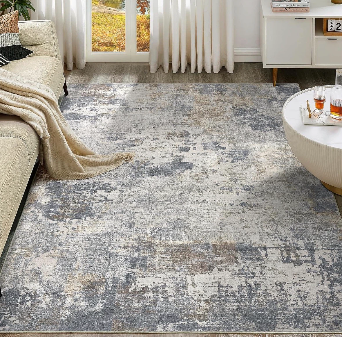 Low-Pile Luxury Area Rug 10x14 ft