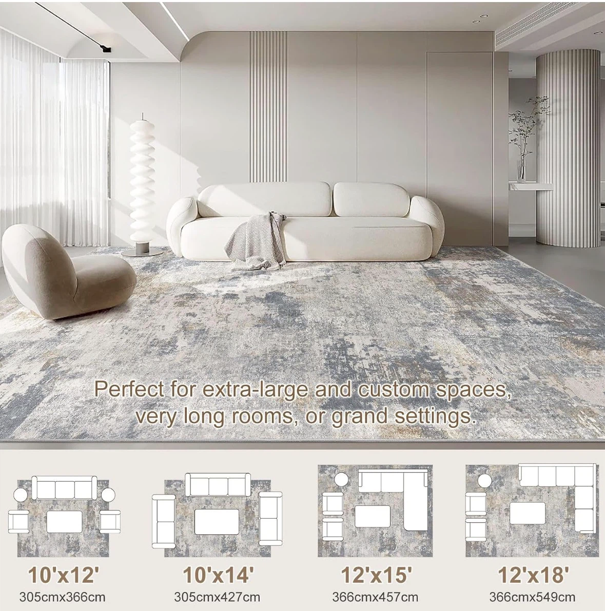 Low-Pile Luxury Area Rug 10x14 ft - photo 2
