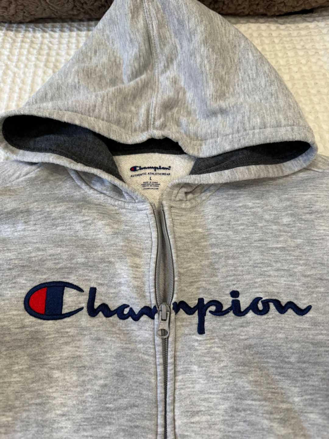 Champion Grey Zip-Up Hoodie