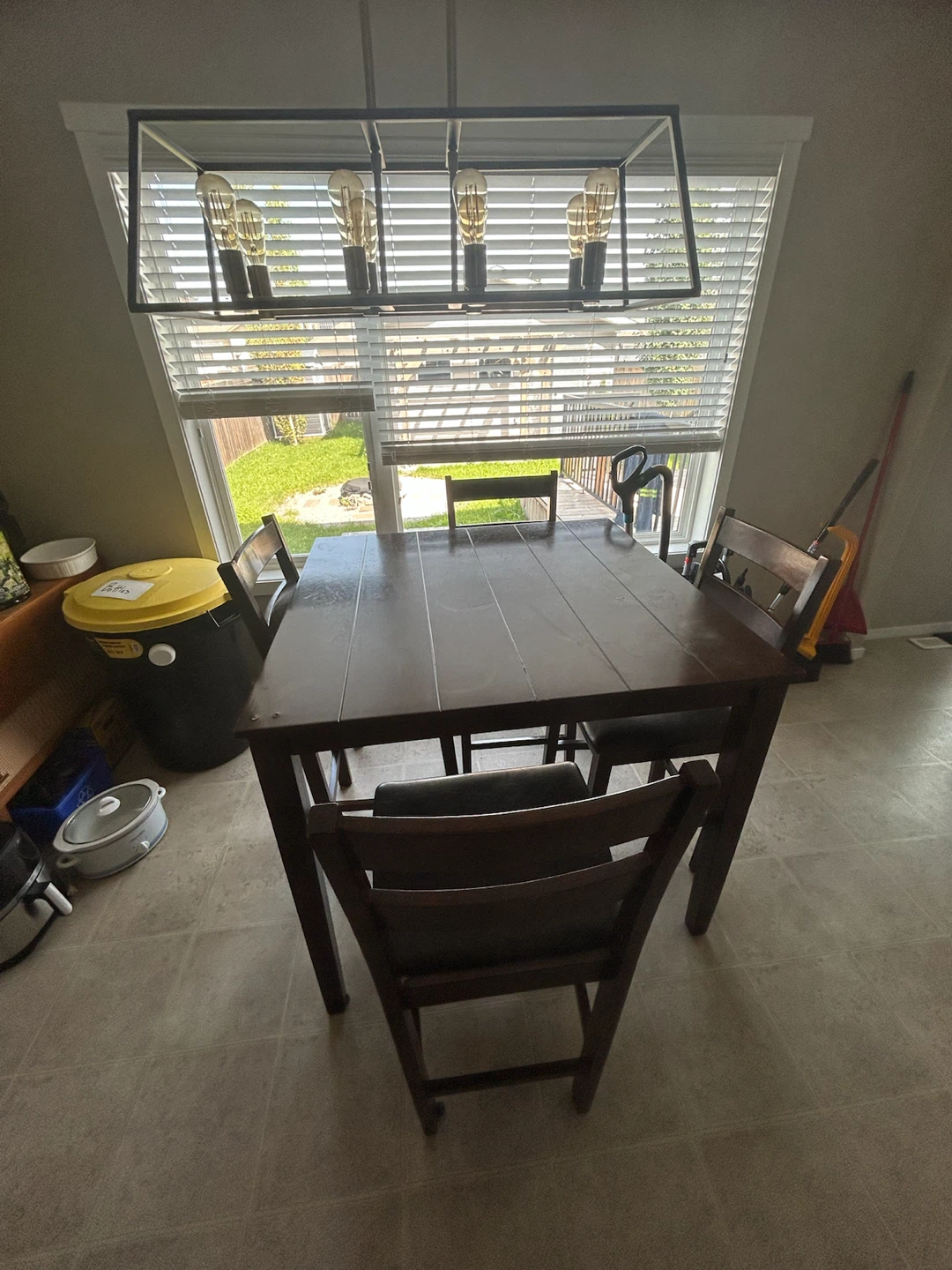 Wooden Dining Table with 4 Chairs