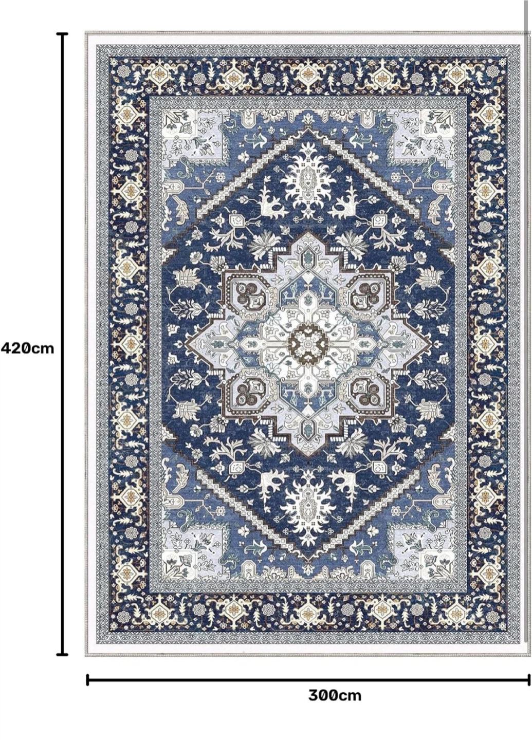 Blue Persian Style Area Rug - 300cm x 420cm - photo 2