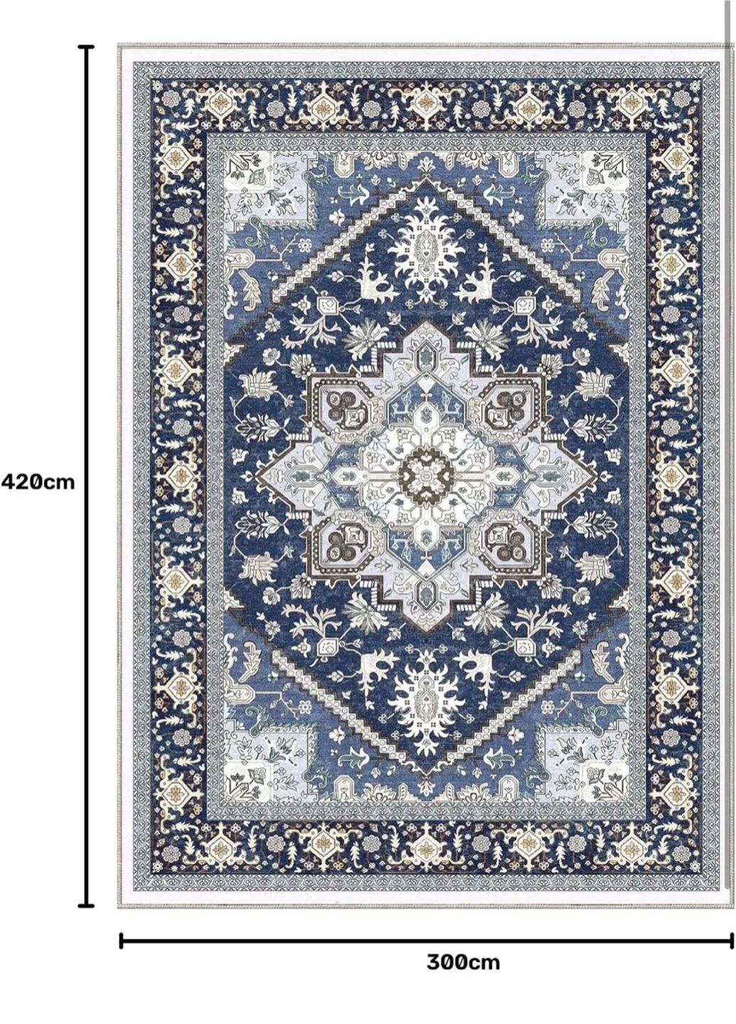 Blue Persian Style Area Rug - 300cm x 420cm - photo 2