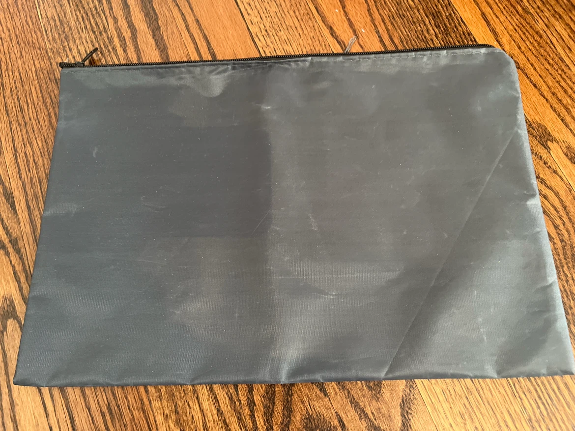 Grey Zippered Pouch with Clear Window - photo 2