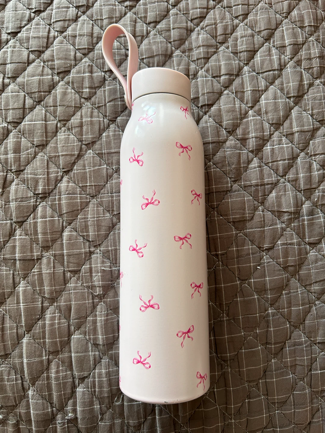 Pink Bow Water Bottle with Straw - Indigo - photo 2